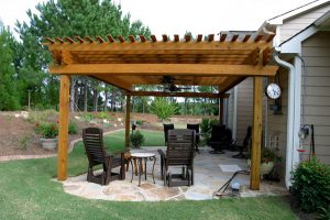 Backyard pergola