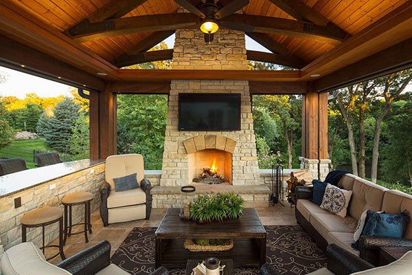 outdoor fireplace