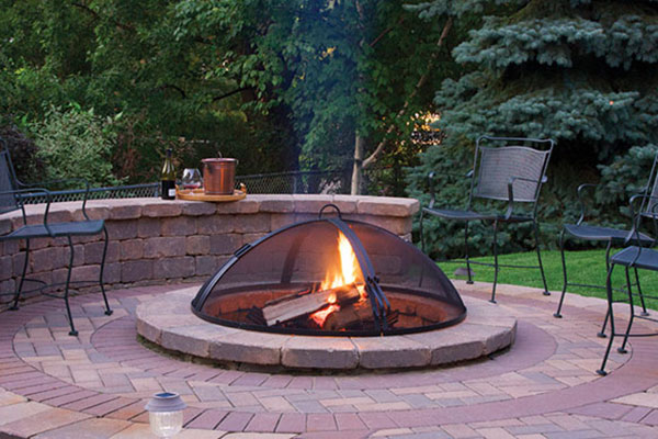 Custom outdoor fire-pit by Paccione & Sons