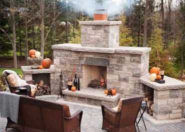 outdoor fireplace from Paccione & Sons