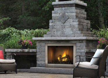 outdoor fireplace by Paccione & Sons