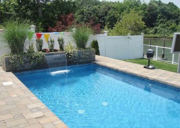 pool waterfall & landscaping